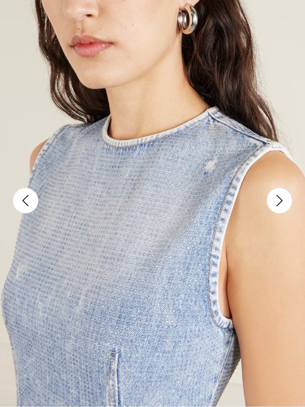 Acne Light Blue Distressed Denim Mini Dress - Picture 5 of 6